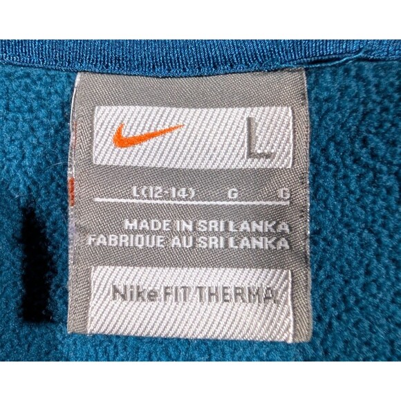 Nike Womens Large (12-14) Fleece Blue Therma Fit Zip Up Sweatshirt Sweater - Picture 4 of 7